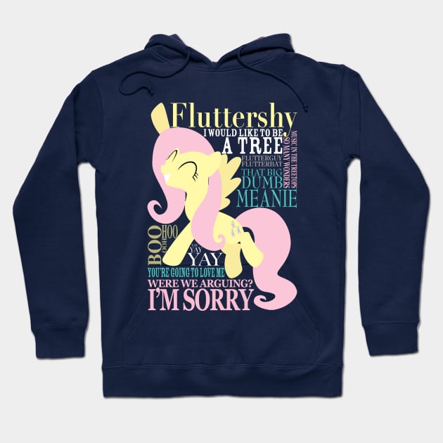 Many Words of Fluttershy Hoodie by ColeDonnerstag